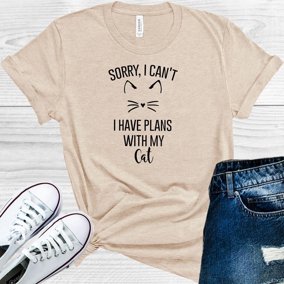 Sorry I Can't, I Have Plans With My Cat Graphic Tee product image 1