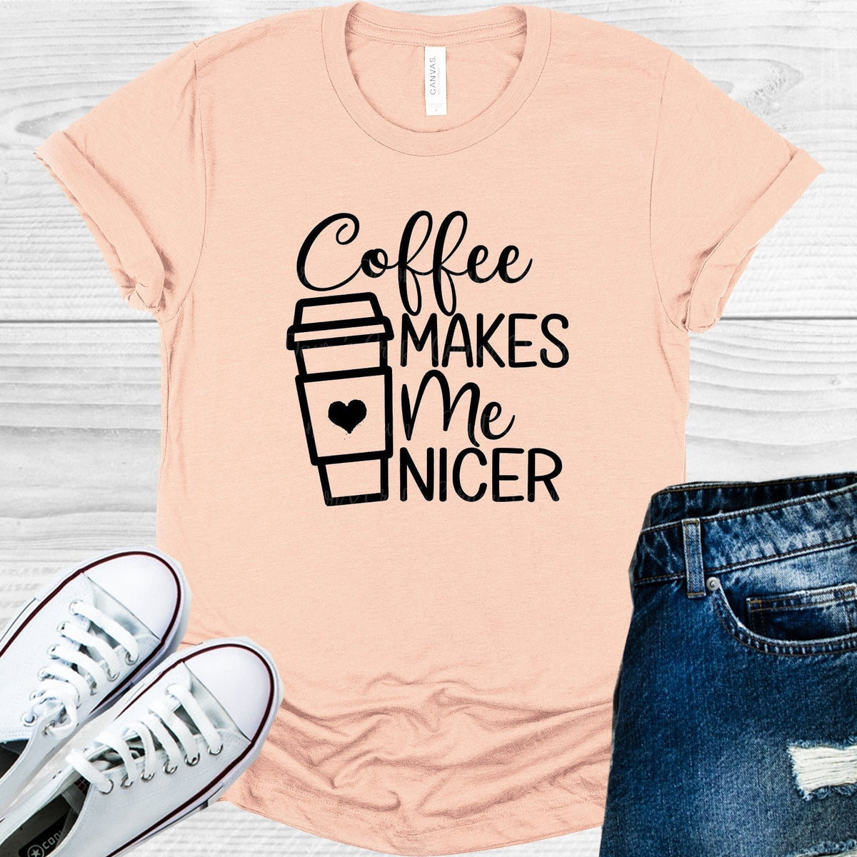 Coffee Makes Me Nicer Graphic Tee product image 1