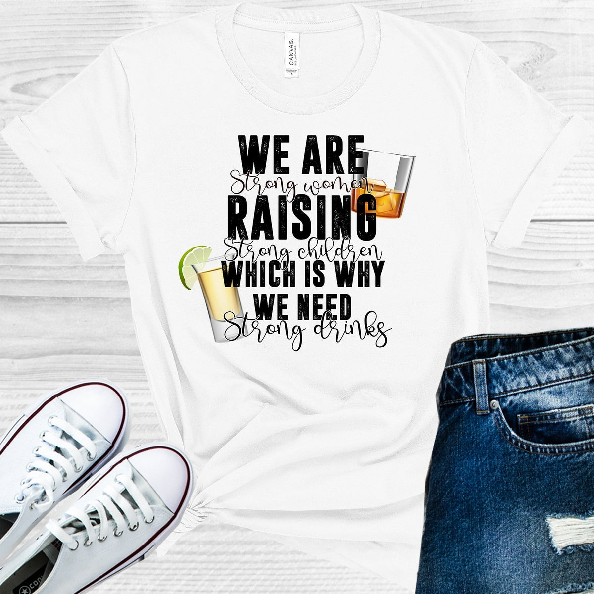 We are Strong Women Raising Children Graphic Tee product image 1