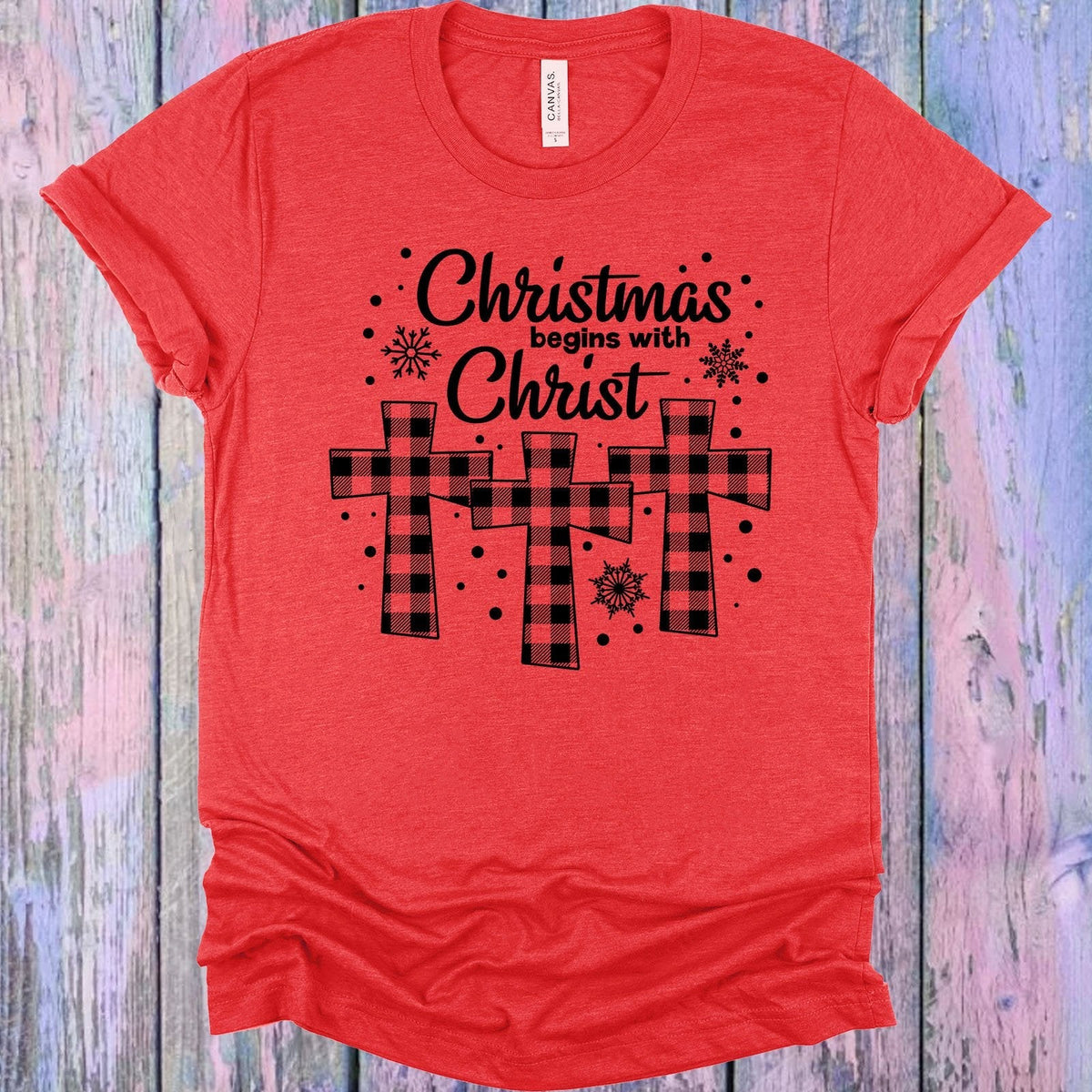 Christmas Begins with Christ Graphic Tee product image 1