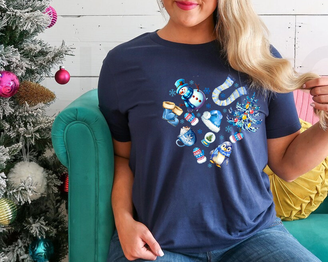 Blue Winter Heart Graphic Tee product image 1