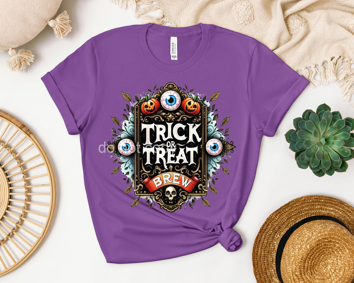 Trick or Treat Brew Label Graphic Tee product image 1