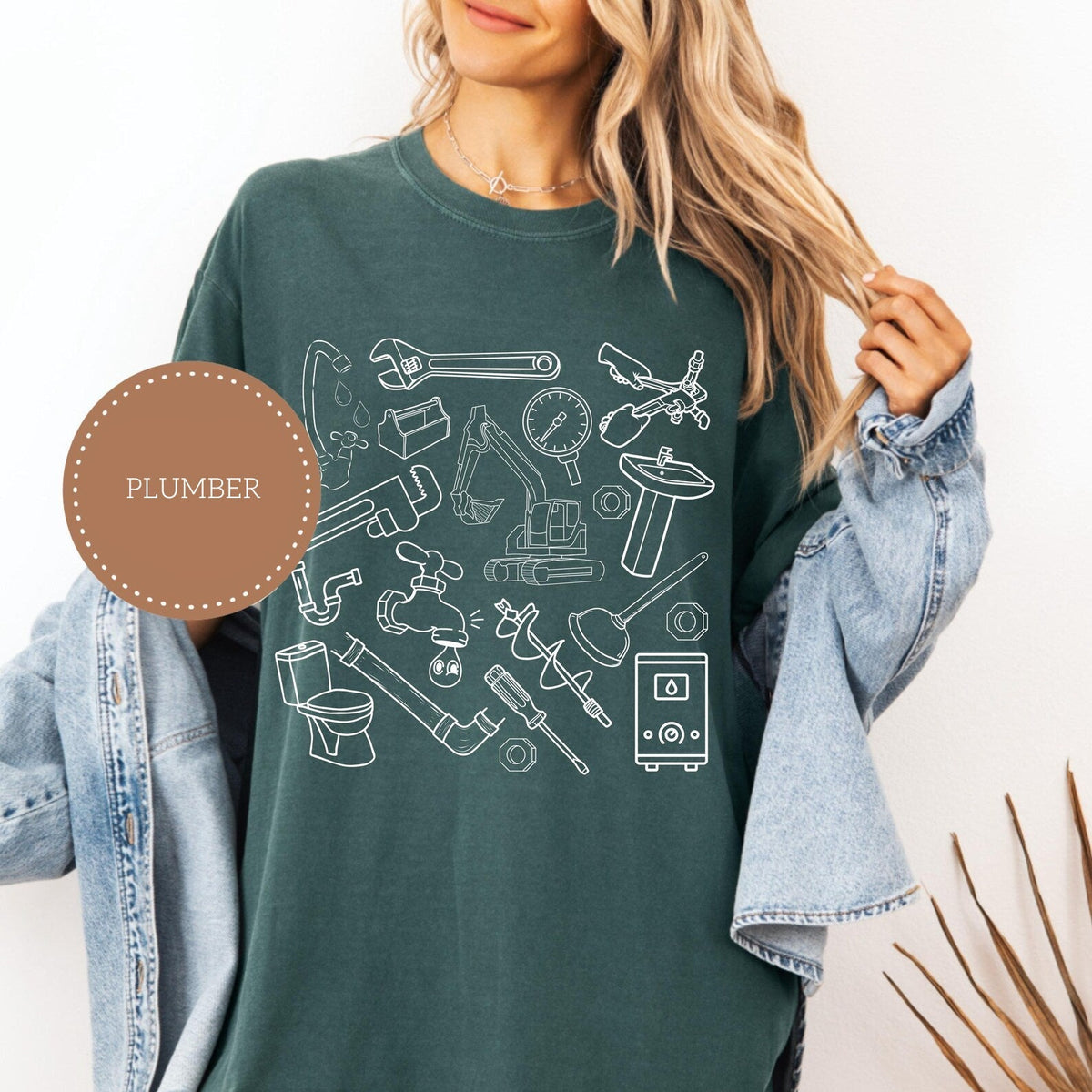 Plumber Doodle Icons Graphic Tee product image 1
