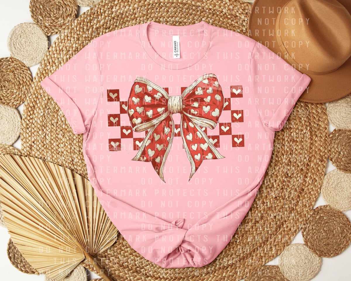 Checkered Bow Graphic Tee product image 1