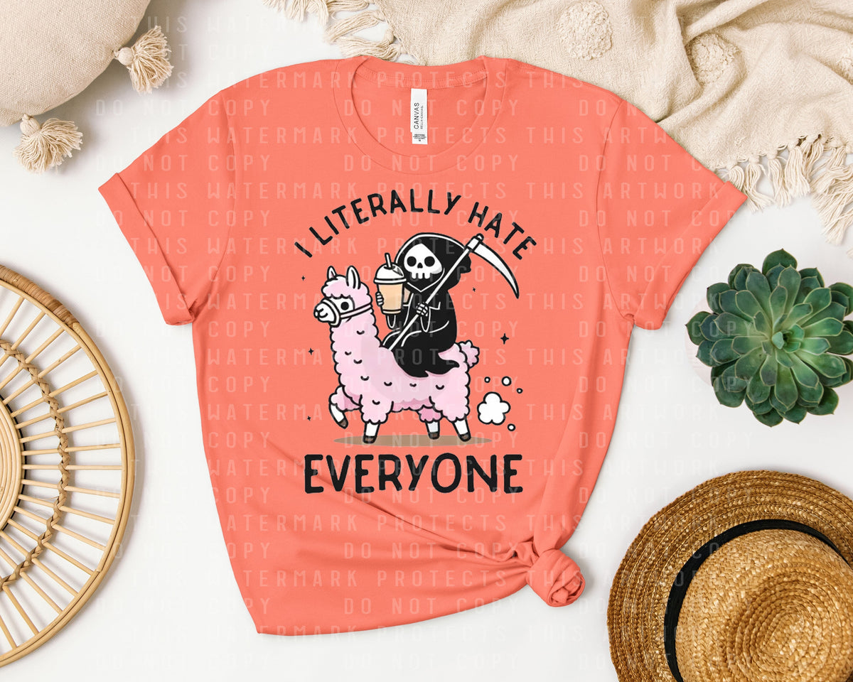 I Literally Hate Everyone Graphic Tee product image 1