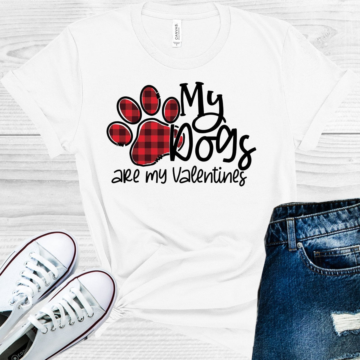 My Dogs are My Valentine Graphic Tee product image 1