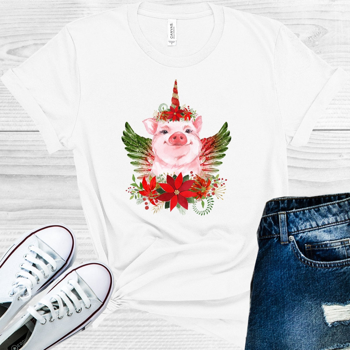 Christmas Pig Graphic Tee product image 1